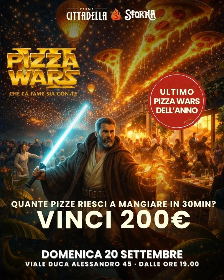 Locandina di Pizza Wars VII di domenica 20 settembre in viale Duca Alessandro 45